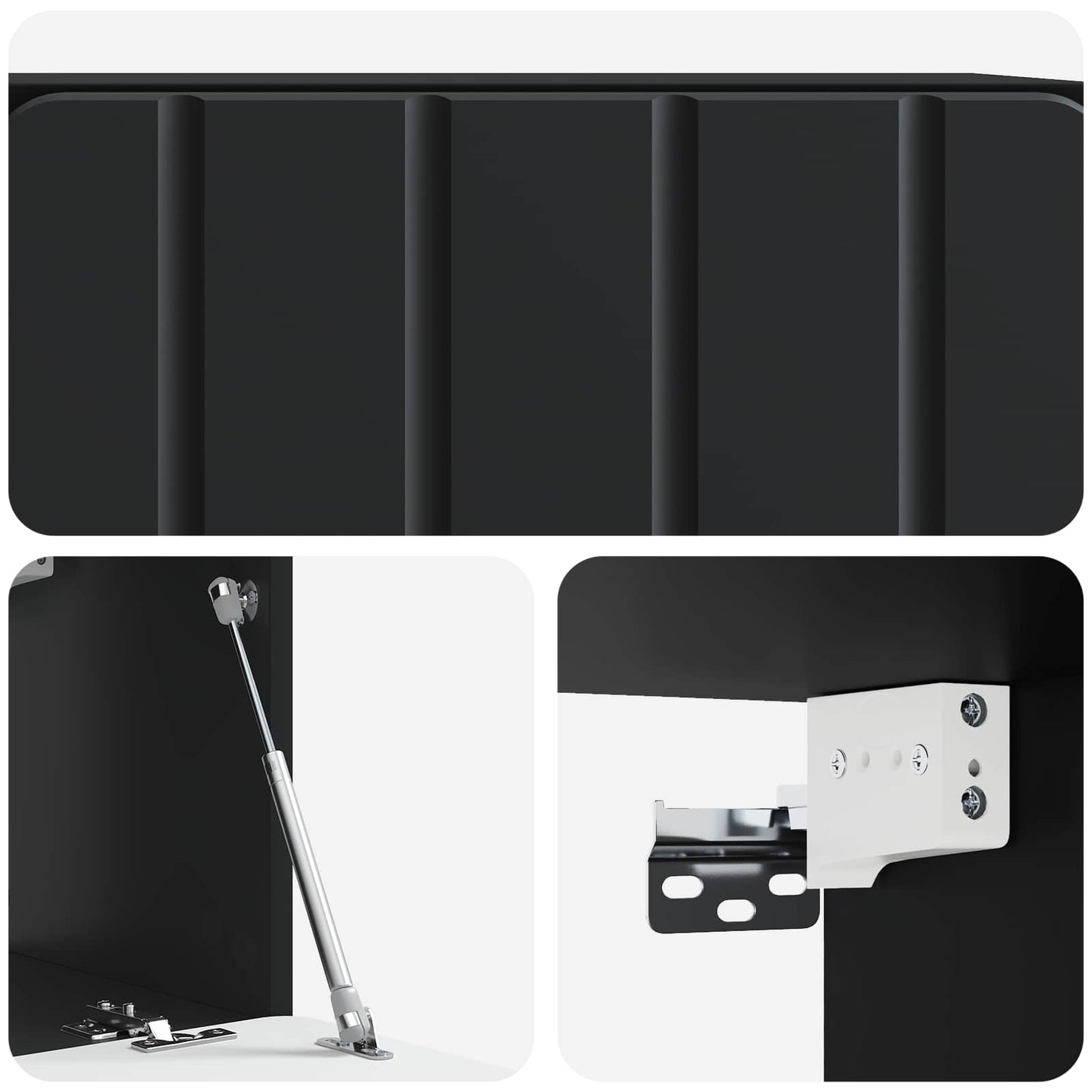 Wall-Mounted TV Cabinet Black 59.5 x 31 x 30 cm Engineered Wood