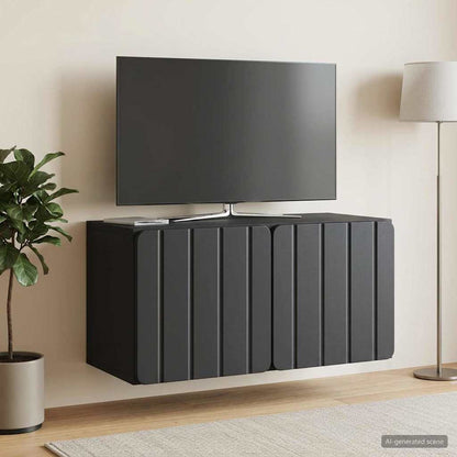 Wall-Mounted TV Cabinet 59.5 x 31 x 30 cm Black Engineered Wood