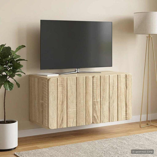 Wall-Mounted TV Cabinet Sonoma Oak 59.5 x 31 x 30 cm