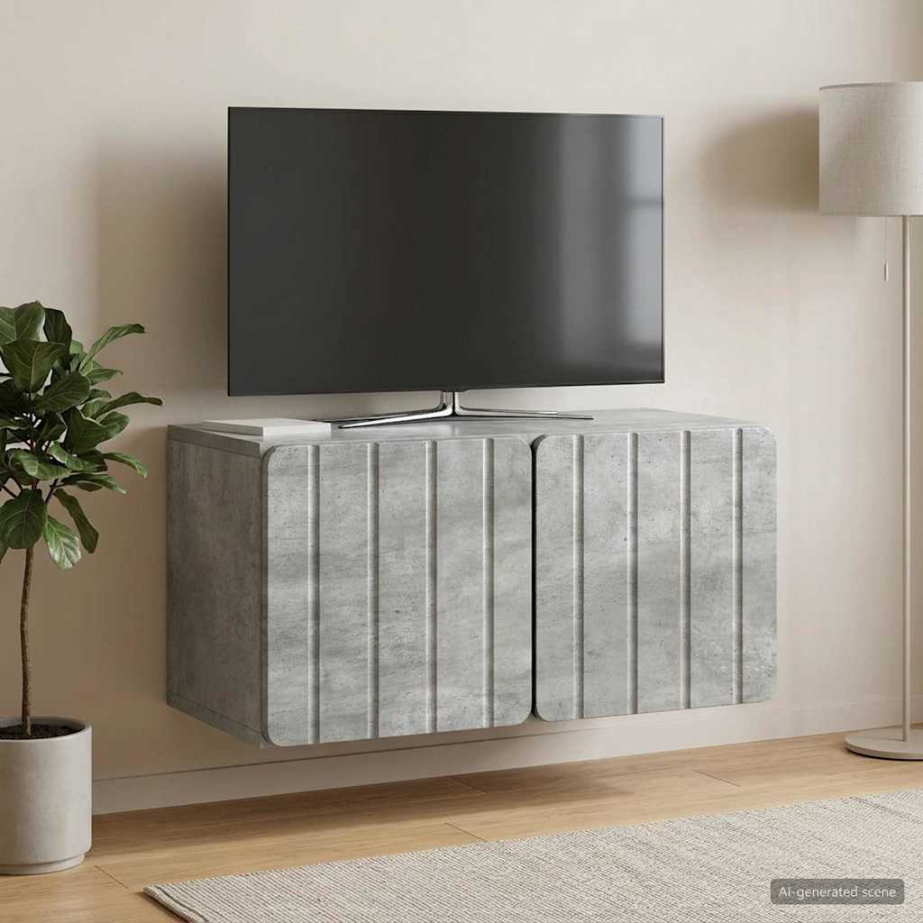 Wall-Mounted TV Cabinet 59.5 x 31 x 30 cm Concrete Grey