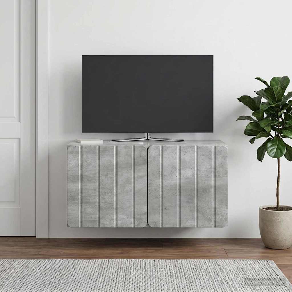 Wall-Mounted TV Cabinet 59.5 x 31 x 30 cm Concrete Grey