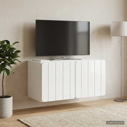 Wall-Mounted TV Cabinet 59.5 x 31 x 30 cm High Gloss White