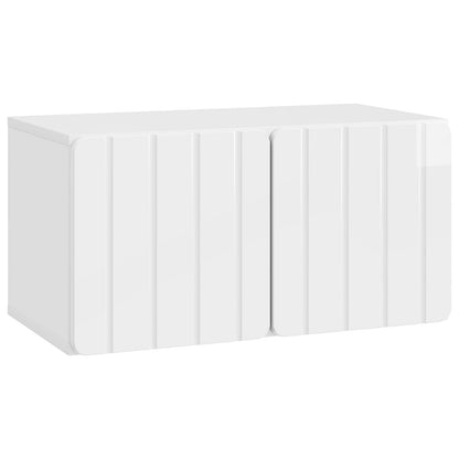 Wall-Mounted TV Cabinet High Gloss White 59.5 x 31 x 30 cm