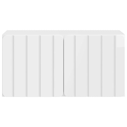 Wall-Mounted TV Cabinet High Gloss White 59.5 x 31 x 30 cm