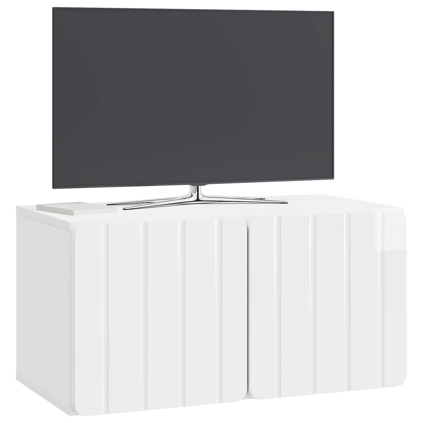 Wall-Mounted TV Cabinet High Gloss White 59.5 x 31 x 30 cm