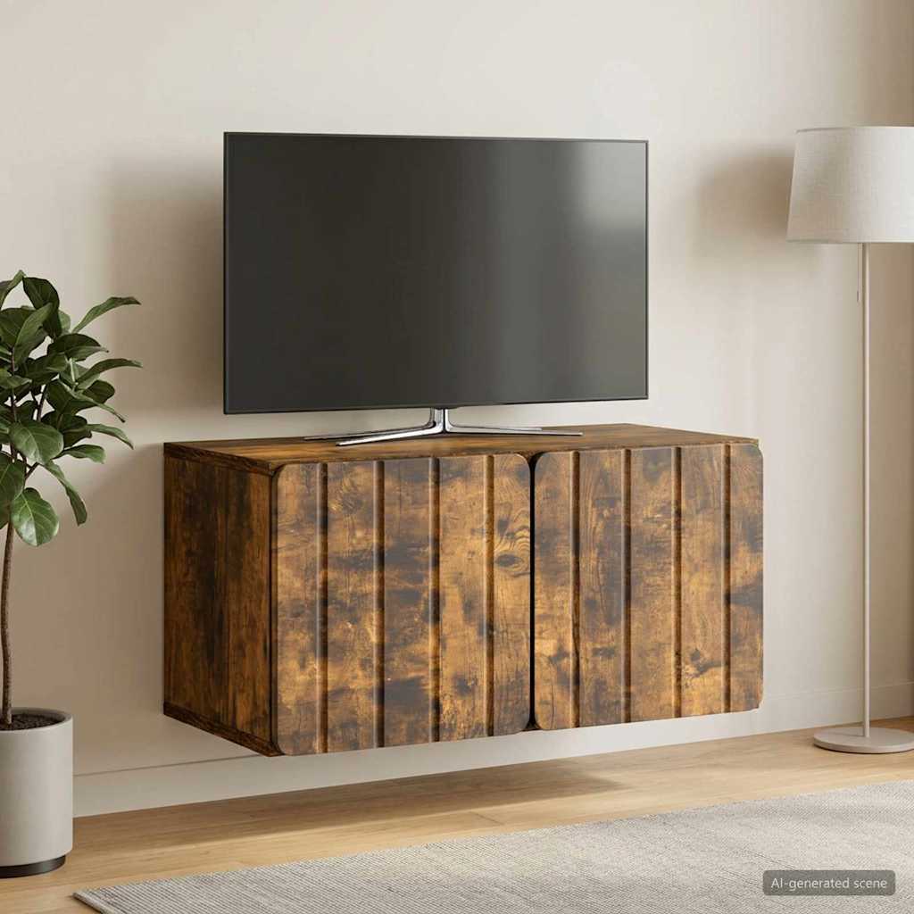 Wall-Mounted TV Cabinet 59.5 x 31 x 30 cm Smoked Oak