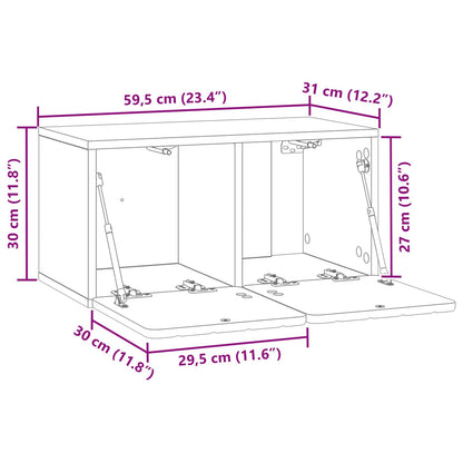 Wall-Mounted TV Cabinet Smoked Oak 59.5 x 31 x 30 cm