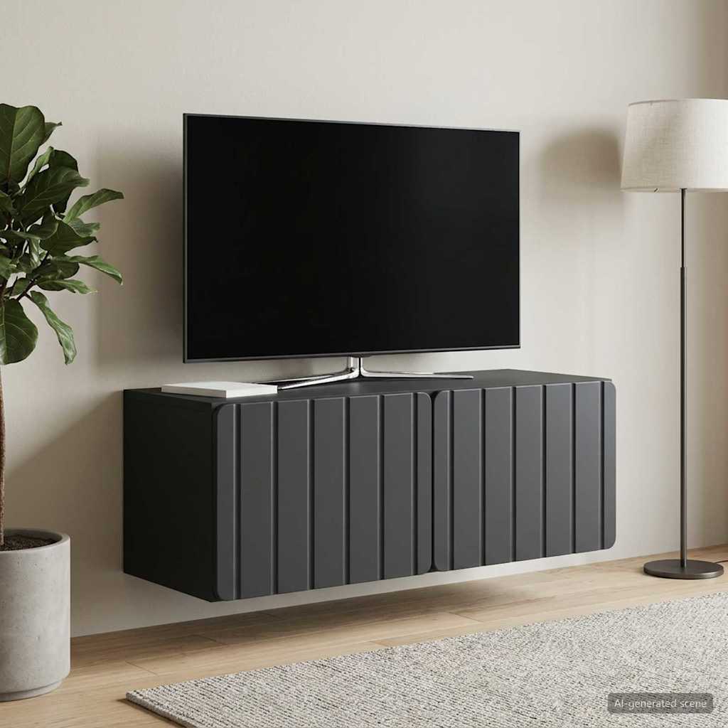 Wall-Mounted TV Cabinet 78.5 x 31 x 30 cm Black Engineered Wood