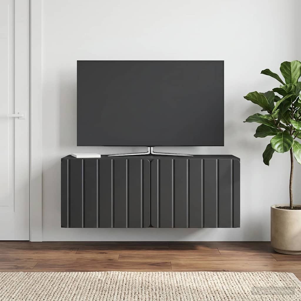 Wall-Mounted TV Cabinet 78.5 x 31 x 30 cm Black Engineered Wood