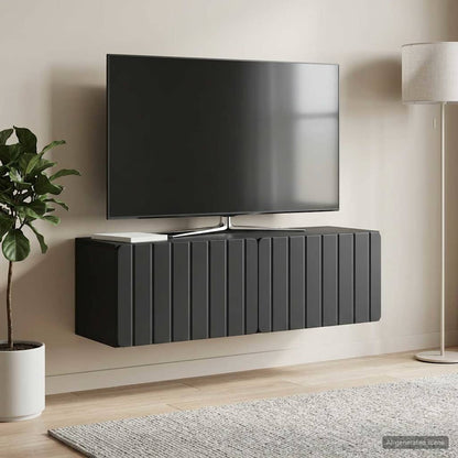Wall-Mounted TV Cabinet 98 x 31 x 30 cm Black Engineered Wood