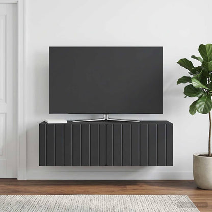 Wall-Mounted TV Cabinet 98 x 31 x 30 cm Black Engineered Wood