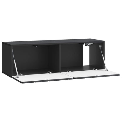 Wall-Mounted TV Cabinet 98 x 31 x 30 cm Black Engineered Wood