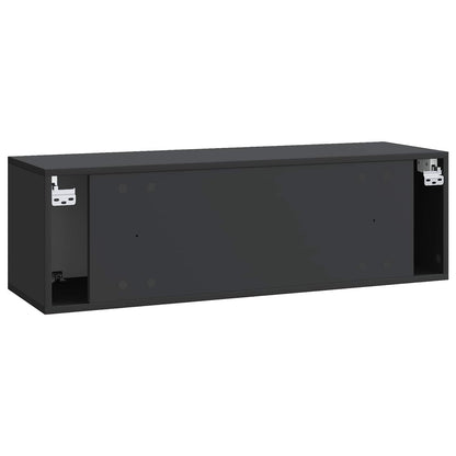 Wall-Mounted TV Cabinet Black 98 x 31 x 30 cm Engineered Wood