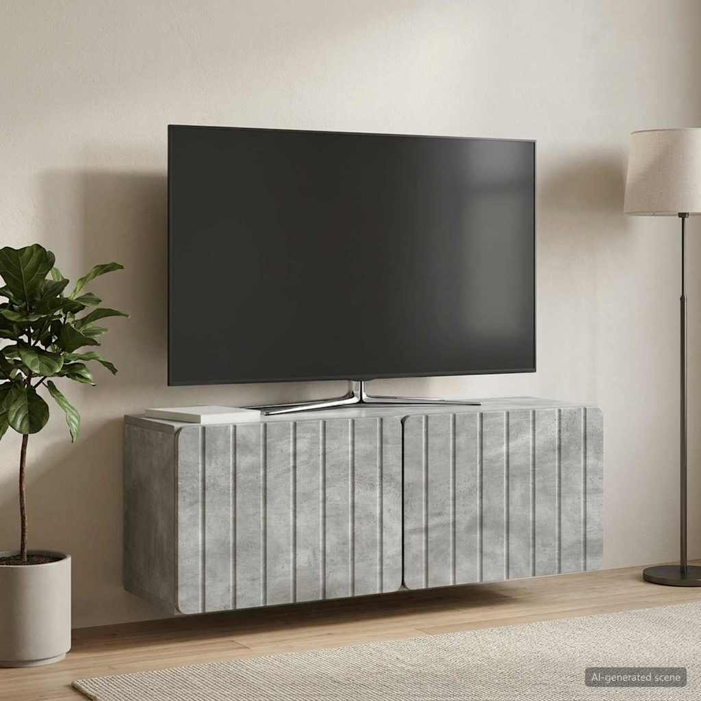 Wall-Mounted TV Cabinet 98 x 31 x 30 cm Concrete Grey
