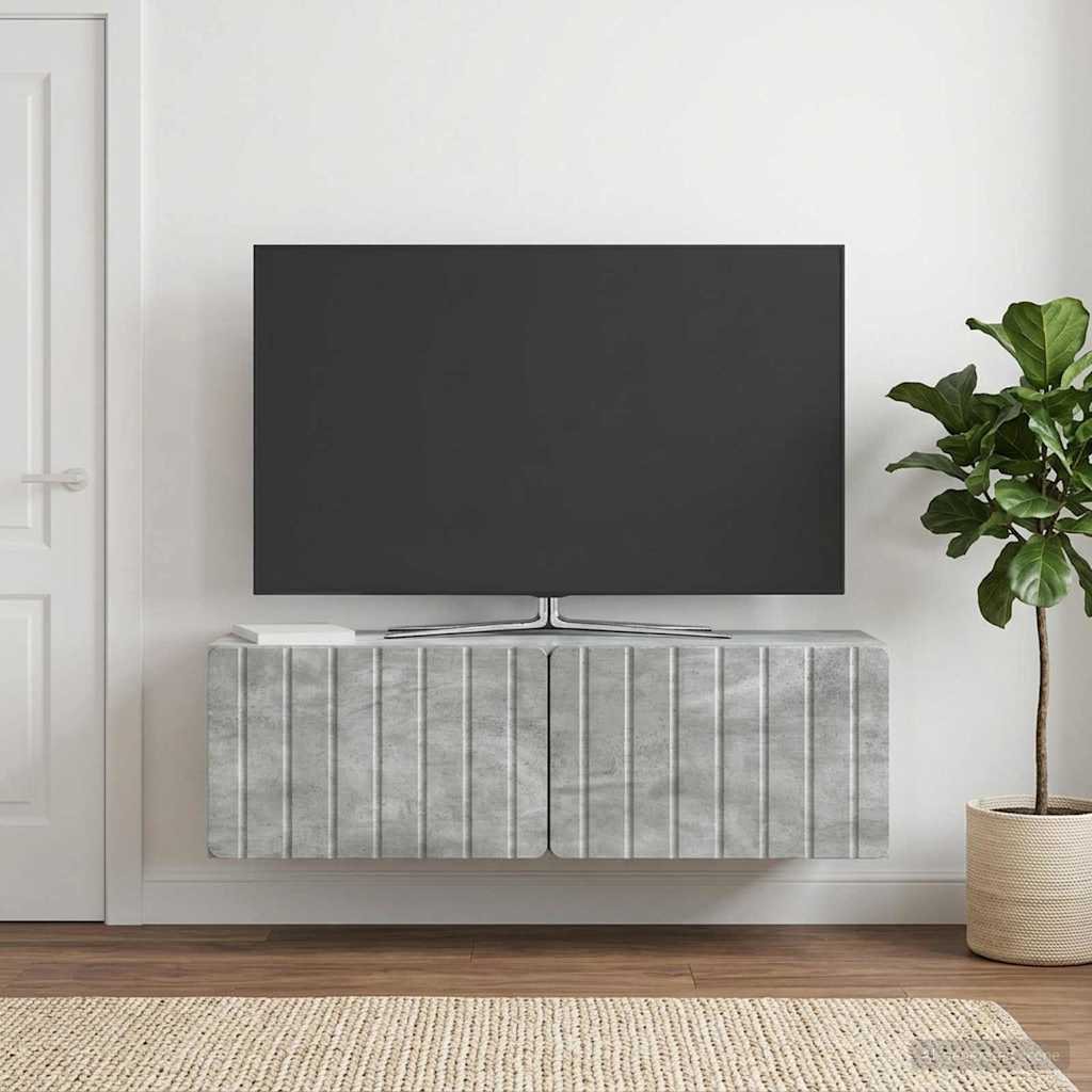 Wall-Mounted TV Cabinet 98 x 31 x 30 cm Concrete Grey