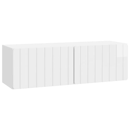 Wall-Mounted TV Cabinet High Gloss White 98 x 31 x 30 cm