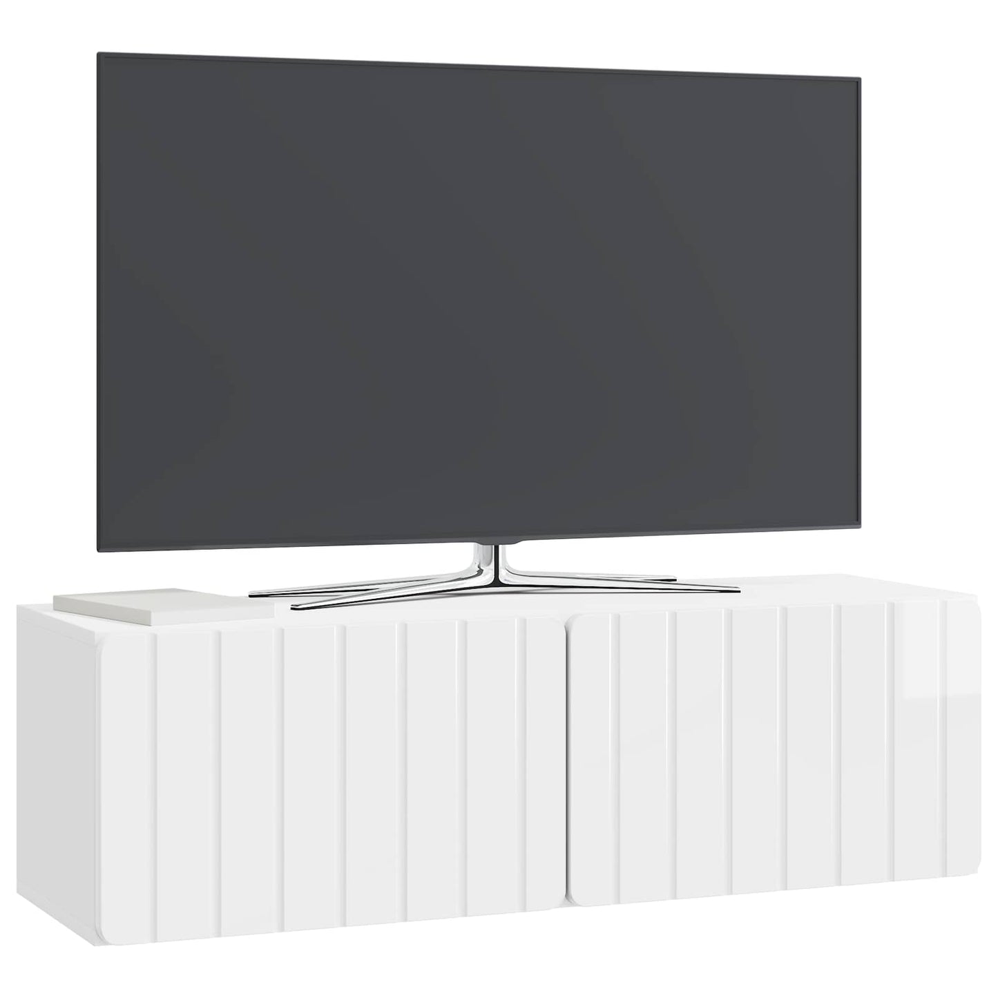 Wall-Mounted TV Cabinet High Gloss White 98 x 31 x 30 cm