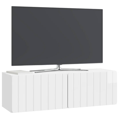 Wall-Mounted TV Cabinet High Gloss White 98 x 31 x 30 cm