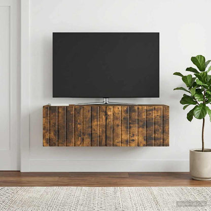 Wall-Mounted TV Cabinet 98 x 31 x 30 cm Smoked Oak