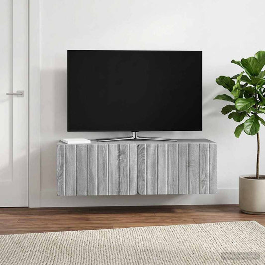 Wall-Mounted TV Cabinet Grey Sonoma 98 x 31 x 30 cm