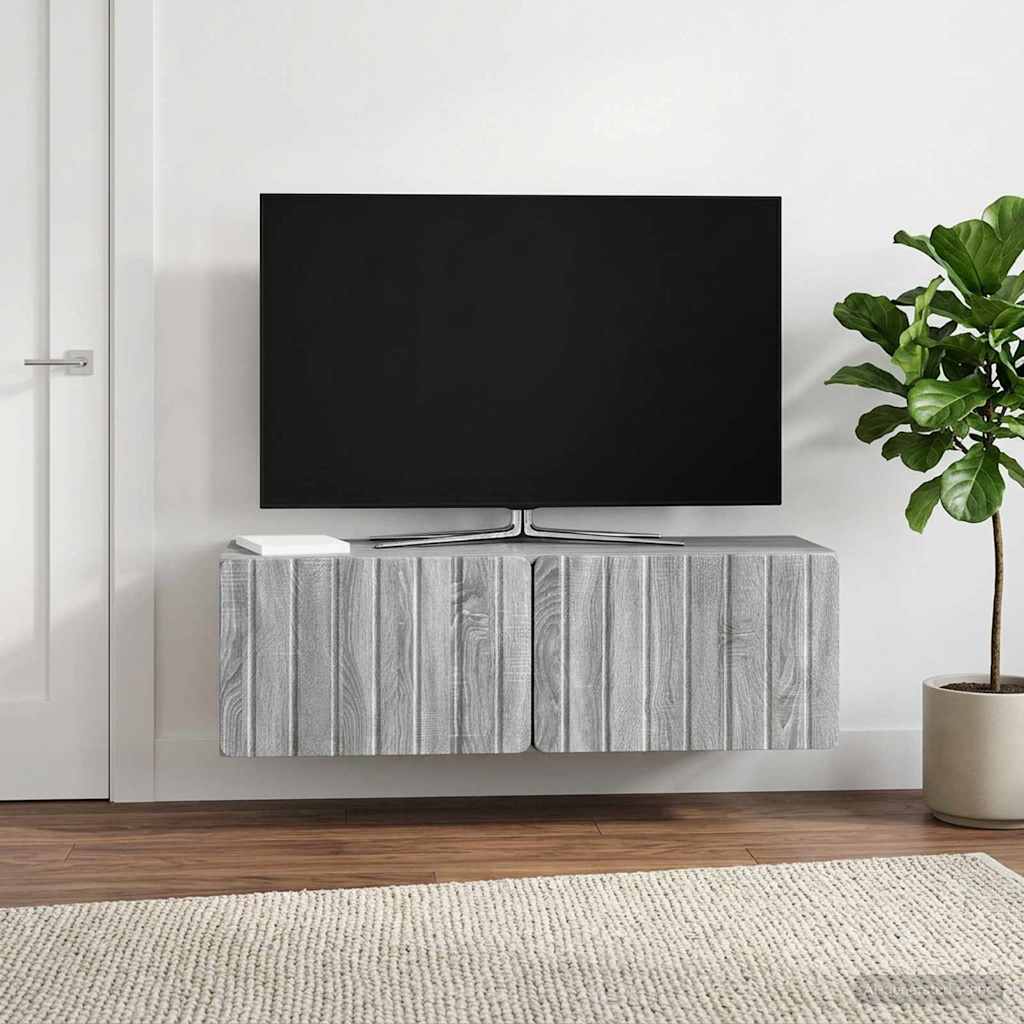 Wall-Mounted TV Cabinet 98 x 31 x 30 cm Grey Sonoma