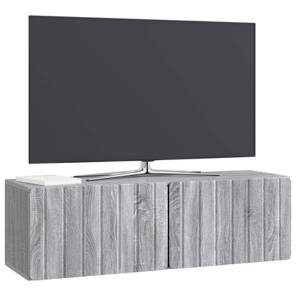 Wall-Mounted TV Cabinet Grey Sonoma 98 x 31 x 30 cm