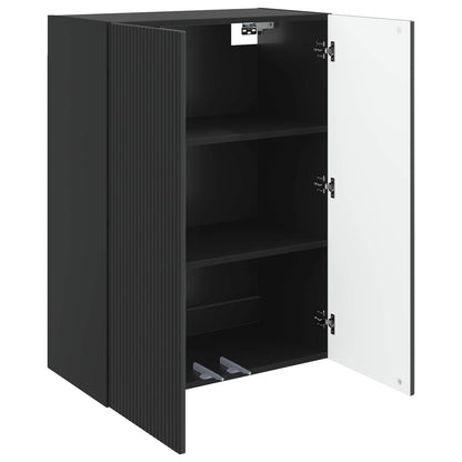 Wall-Mounted Cabinet 66 x 34.5 x 90 cm Engineered Wood Black
