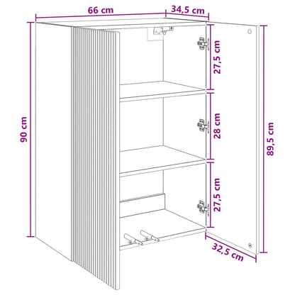 Wall-Mounted Cabinet 66 x 34.5 x 90 cm Engineered Wood Black