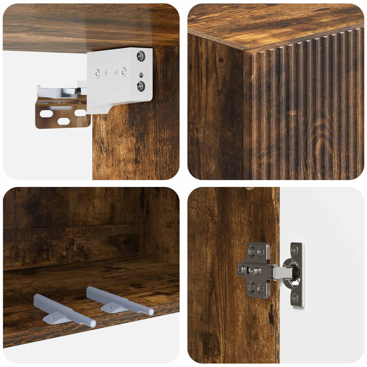 Wall-Mounted Cabinet 59 x 31 x 60 cm Engineered Wood Smoked Oak