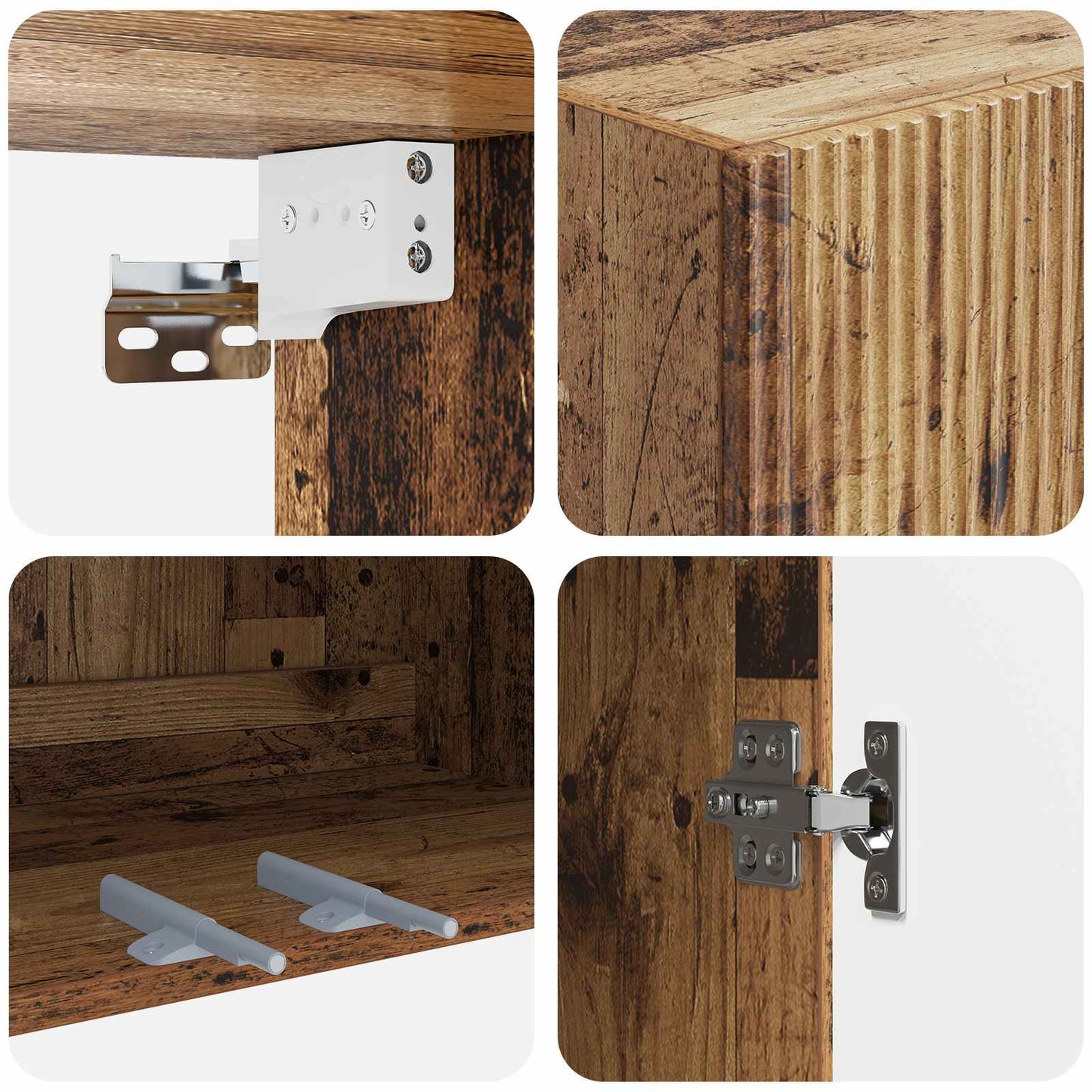 Wall-Mounted Cabinet 59 x 31 x 60 cm Engineered Wood Old Wood