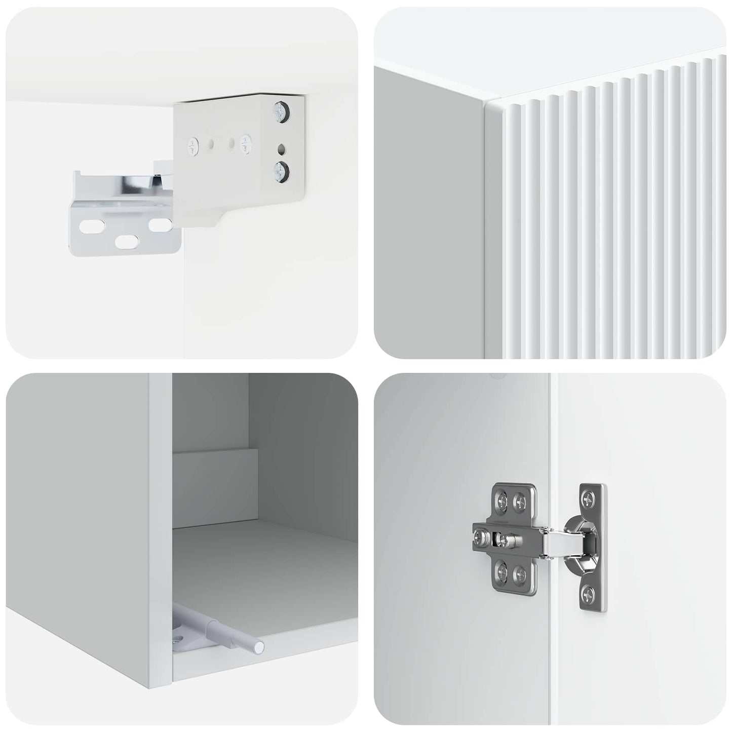 Wall-Mounted Cabinet 33 x 34.5 x 90 cm Engineered Wood White