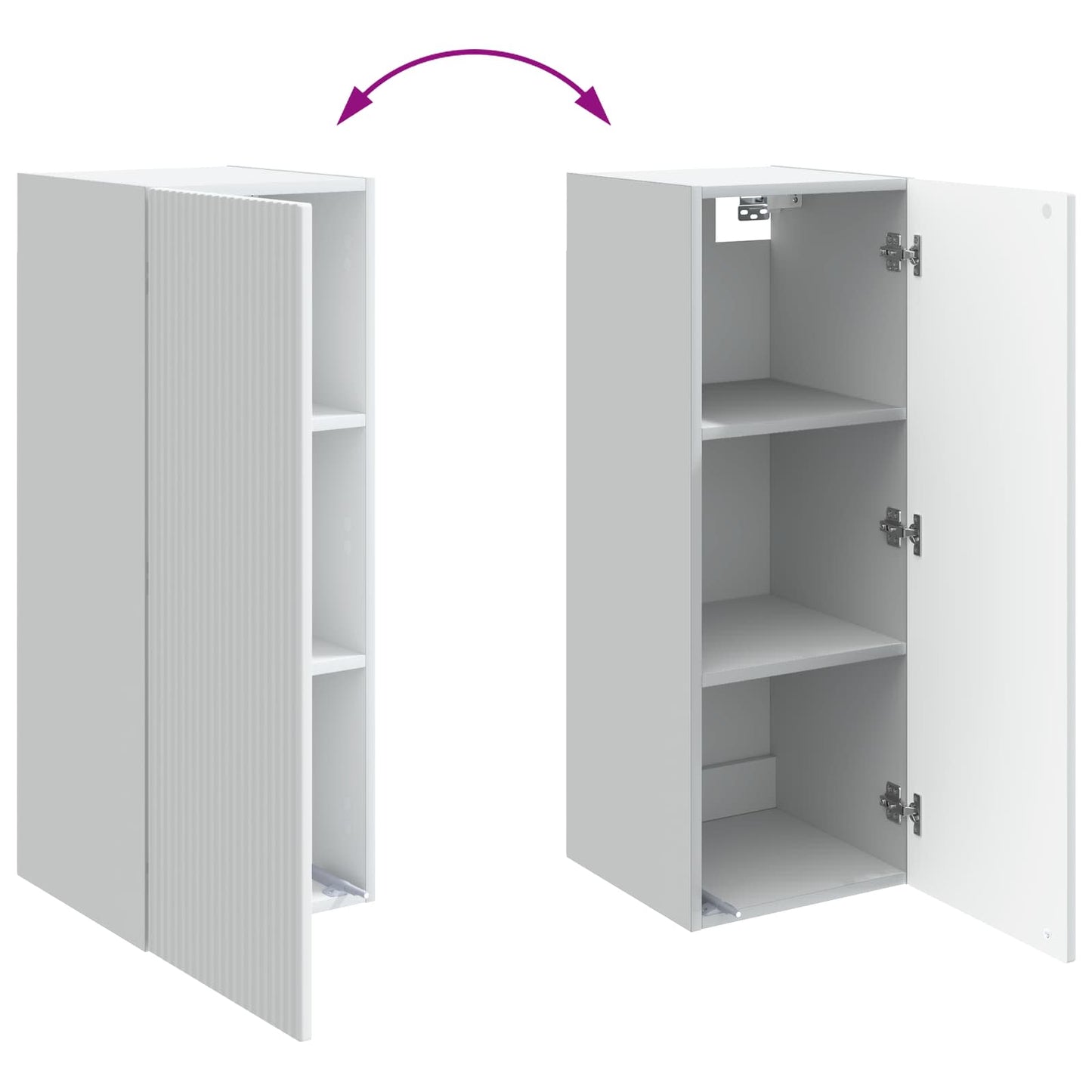 Wall-Mounted Cabinet 33 x 34.5 x 90 cm Engineered Wood White