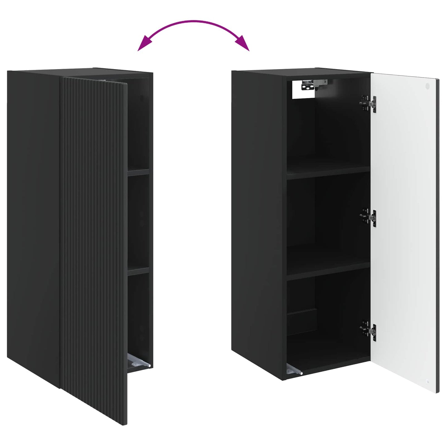 Wall-Mounted Cabinet 33 x 34.5 x 90 cm Engineered Wood Black