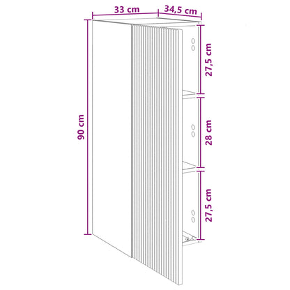 Wall-Mounted Cabinet 33 x 34.5 x 90 cm Engineered Wood