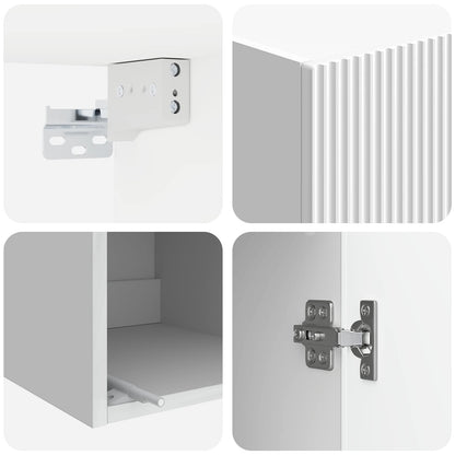 Wall-Mounted Cabinet High Gloss White 33 x 34.5 x 90 cm