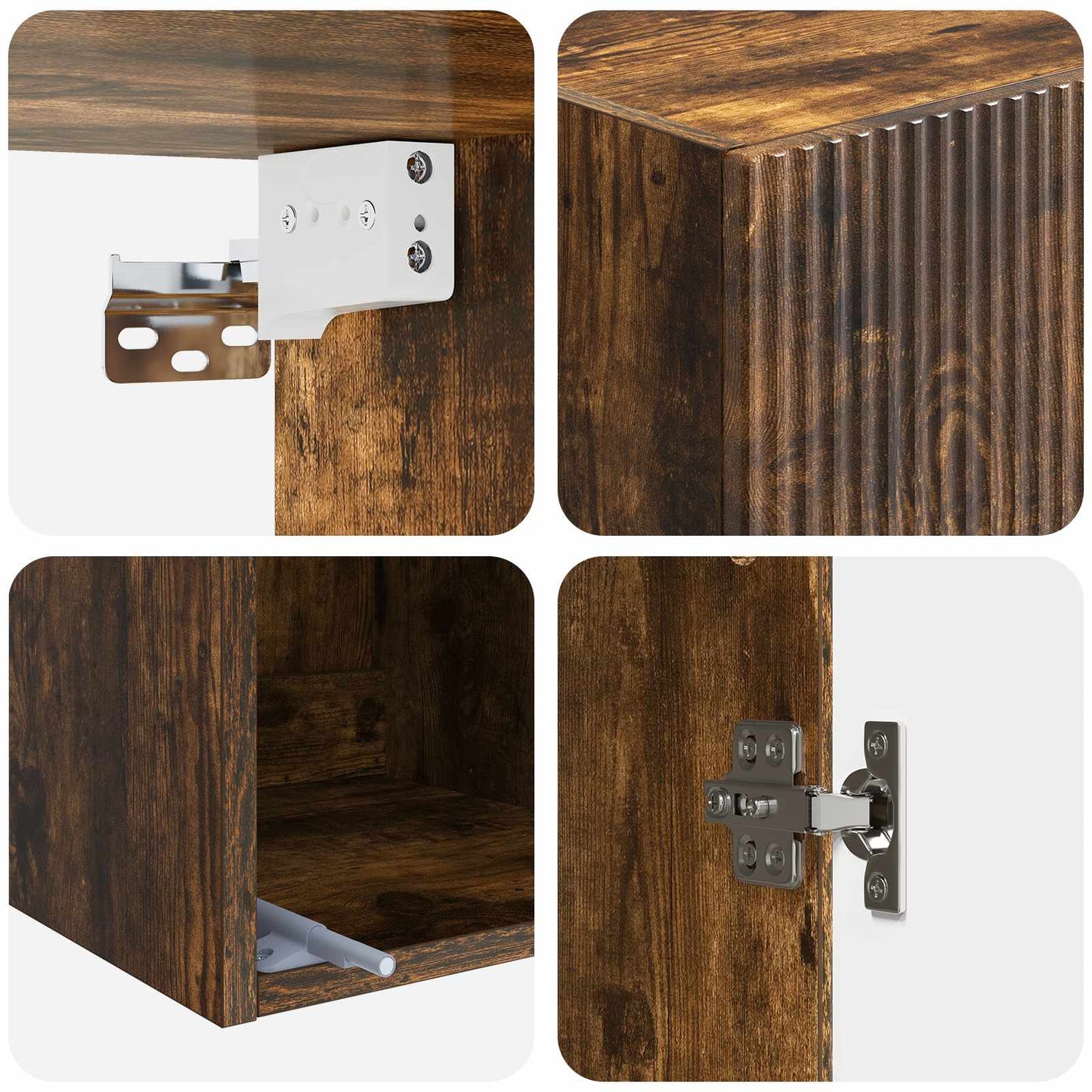 Wall-Mounted Cabinet Smoked Oak 33 x 34.5 x 90 cm