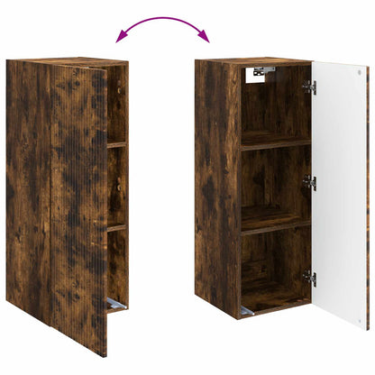 Wall-Mounted Cabinet Smoked Oak 33 x 34.5 x 90 cm