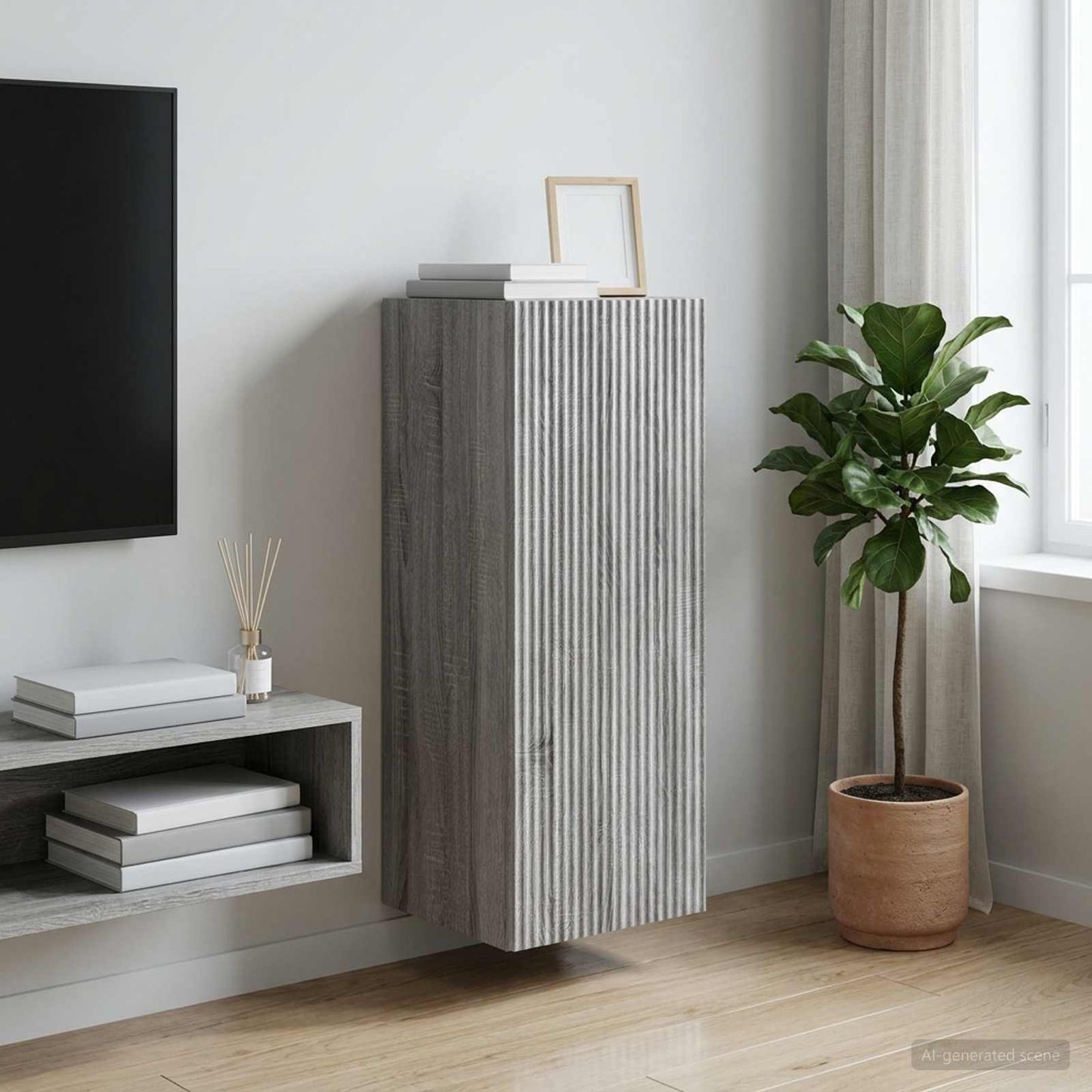 Wall-Mounted Cabinet 33 x 34.5 x 90 cm Engineered Wood
