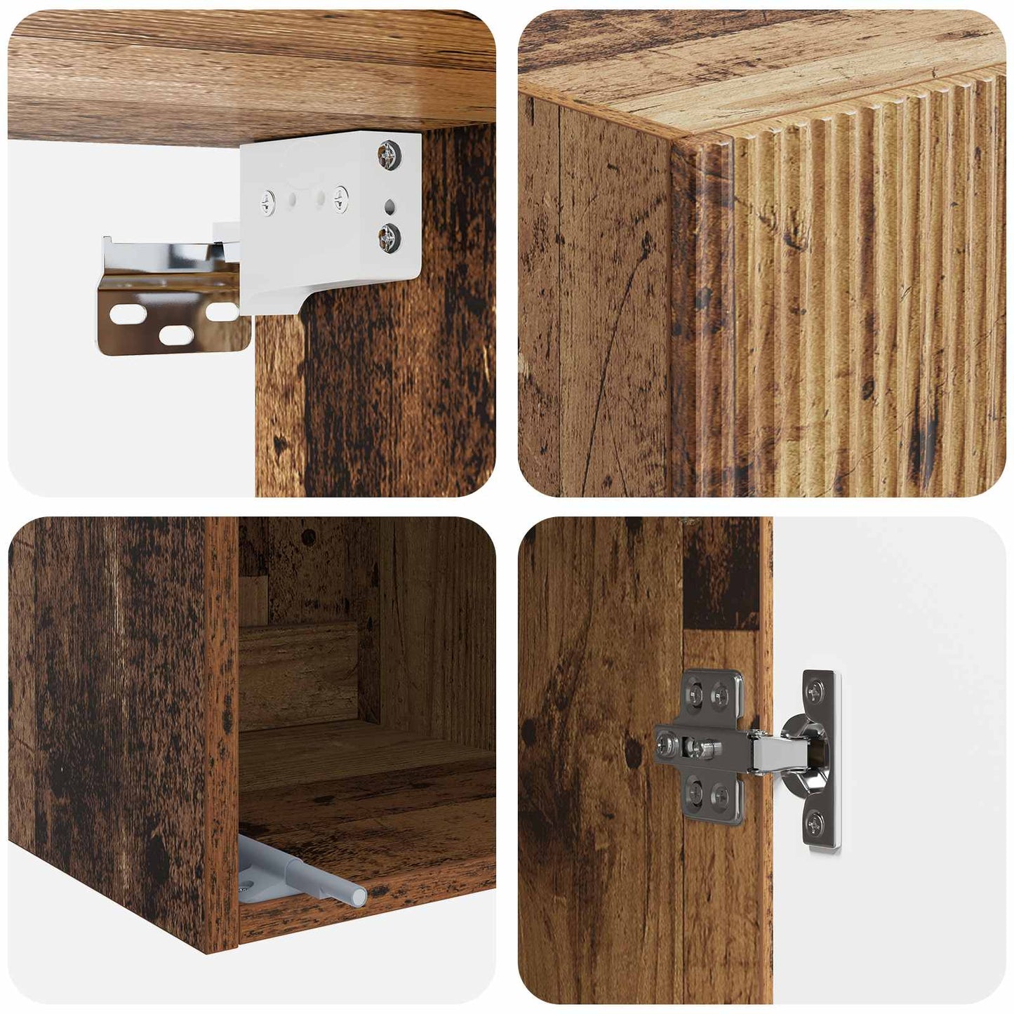 Wall-Mounted Cabinet 33 x 34.5 x 90 cm Engineered Wood Old Wood