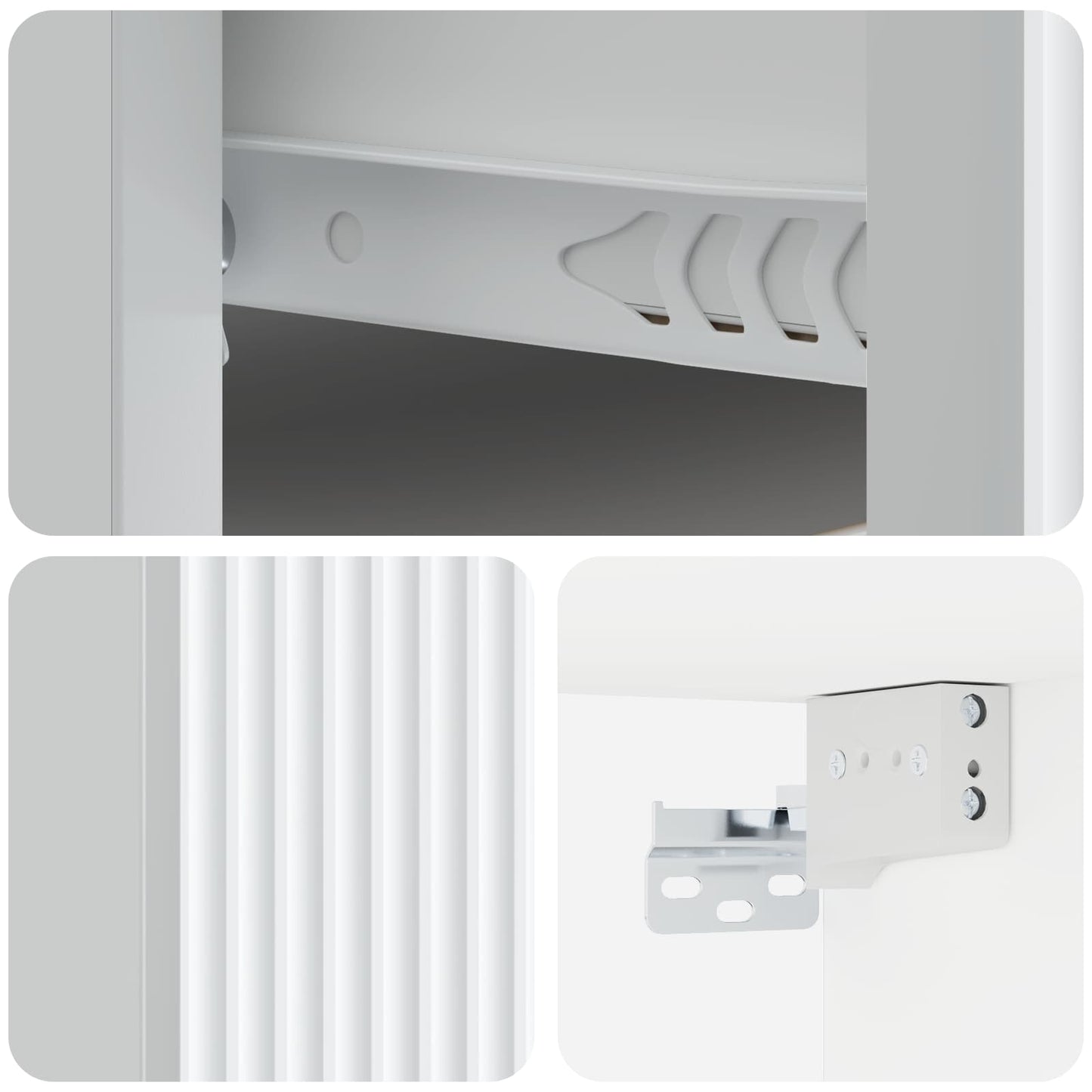 Wall-Mounted Bedside Cabinet 2 pcs White 33 x 34.5 x 20 cm