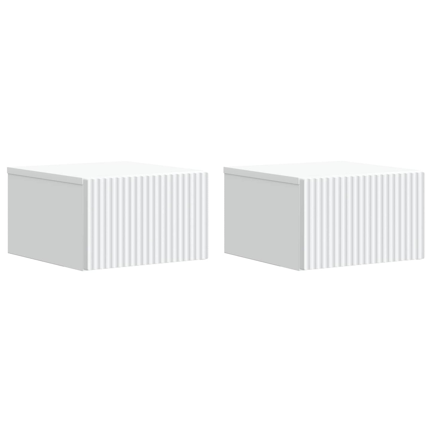 Wall-Mounted Bedside Cabinet 2 pcs White 33 x 34.5 x 20 cm