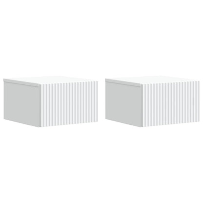 Wall-Mounted Bedside Cabinet 2 pcs White 33 x 34.5 x 20 cm