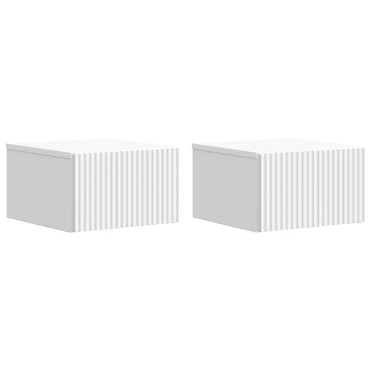 Wall-Mounted Bedside Cabinet 2 pcs White 33 x 34.5 x 20 cm