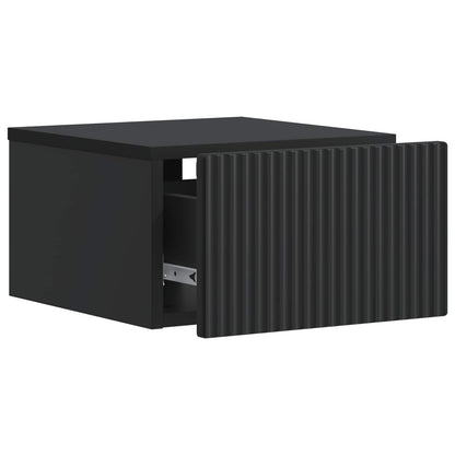 Wall-Mounted Bedside Cabinet Black 33 x 34.5 x 20 cm