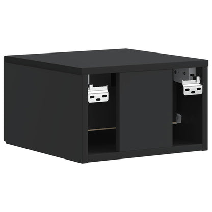 Wall-Mounted Bedside Cabinet Black 33 x 34.5 x 20 cm