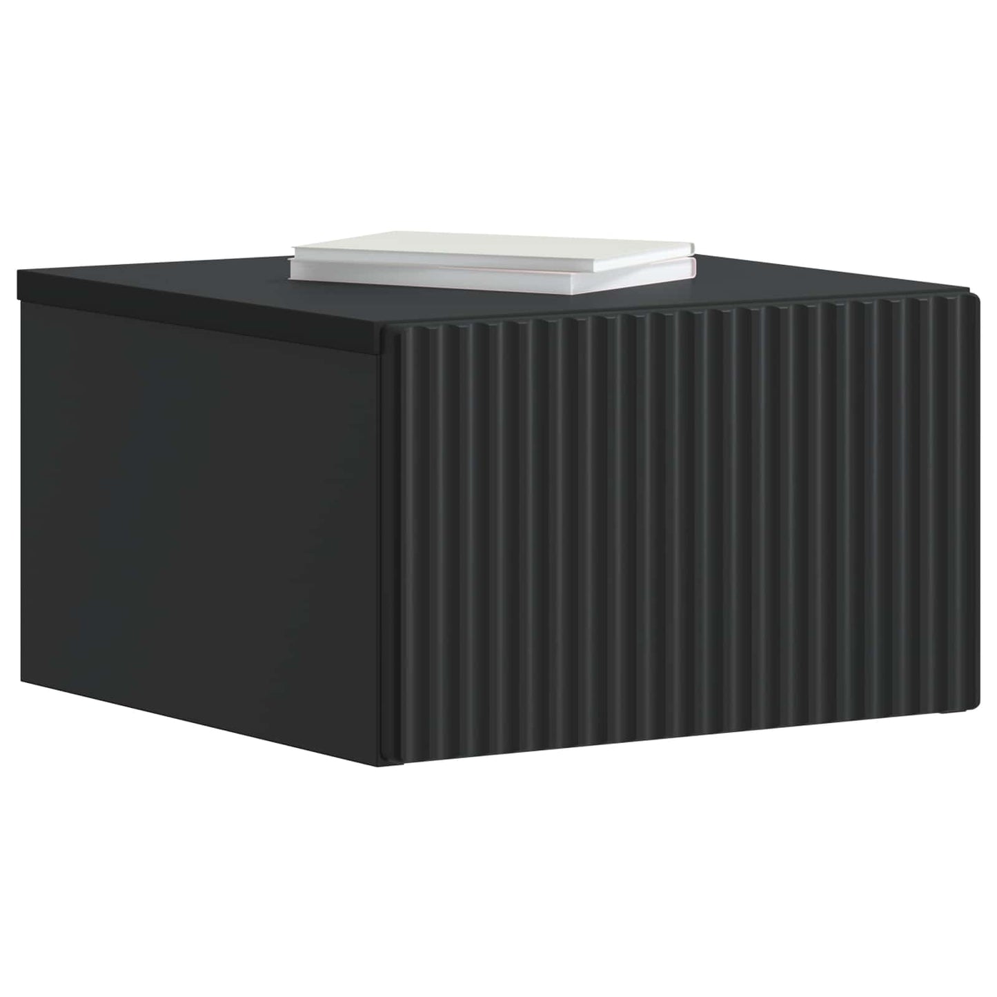 Wall-Mounted Bedside Cabinet Black 33 x 34.5 x 20 cm