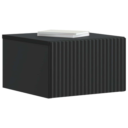 Wall-Mounted Bedside Cabinet Black 33 x 34.5 x 20 cm