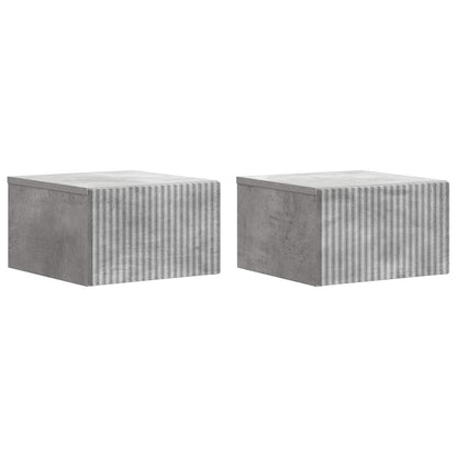 Wall-Mounted Bedside Cabinet with Drawer 2 pcs Concrete Grey