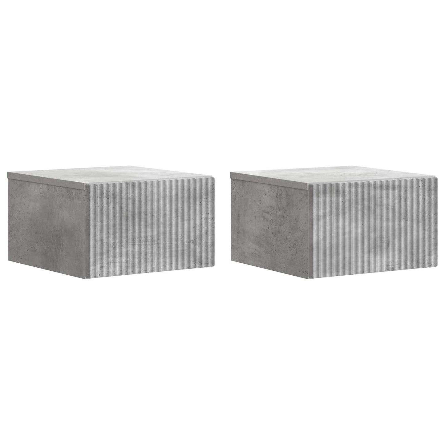 Wall-Mounted Bedside Cabinet 2 pcs Concrete Grey