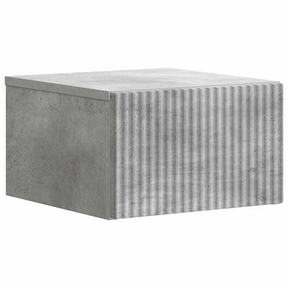 Wall-Mounted Bedside Cabinet with Drawer 2 pcs Concrete Grey